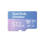 Memoria Sandisk Micro Sdxc Creator 512Gb Lect 190Mb/S Esc 130Mb/S Graba 4K/5.3K Sdsqxav-512G-Gn6Ms