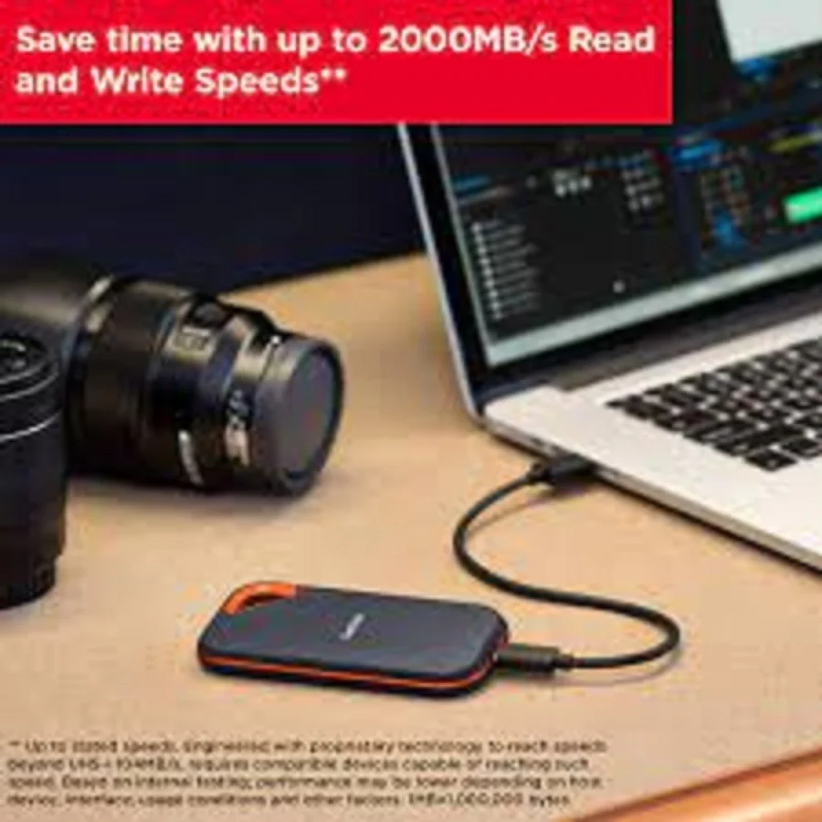 Unidad De Estado Solido Ssd Externo Sandisk Extreme Pro 4Tb Usb 3.2 Velocidad De Lect. 2000 Mb/S Uso Rudo Sdssde81-4T00-G25