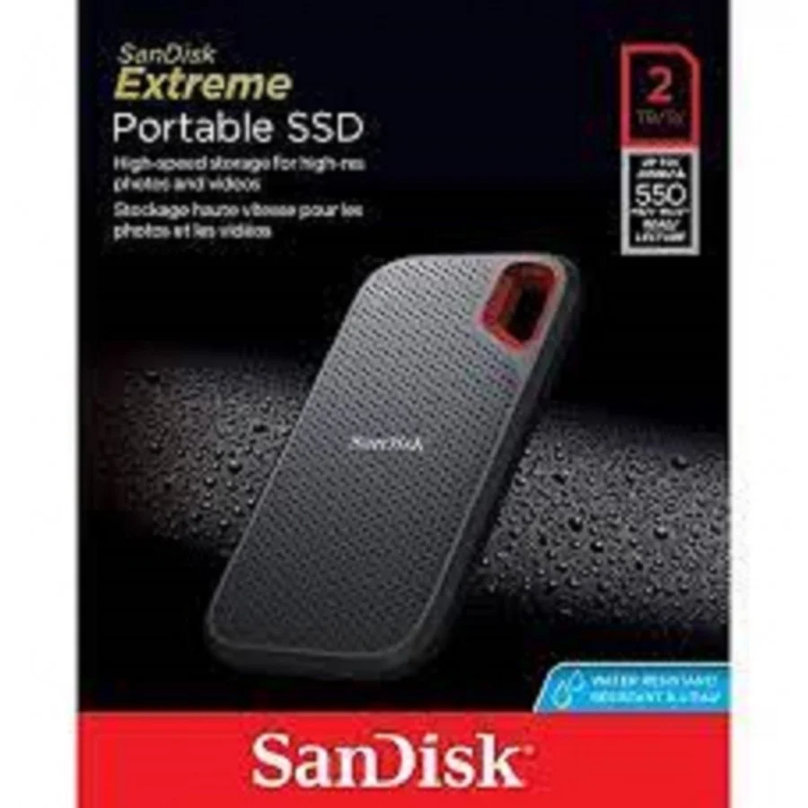 Unidad De Estado Solido Ssd Externo Sandisk Extreme Portable 2Tb 2.5 Usb 3.2 Velocidad De Lect. 1050 Mb/S Uso Rudo Sdssde61-2T00-G25