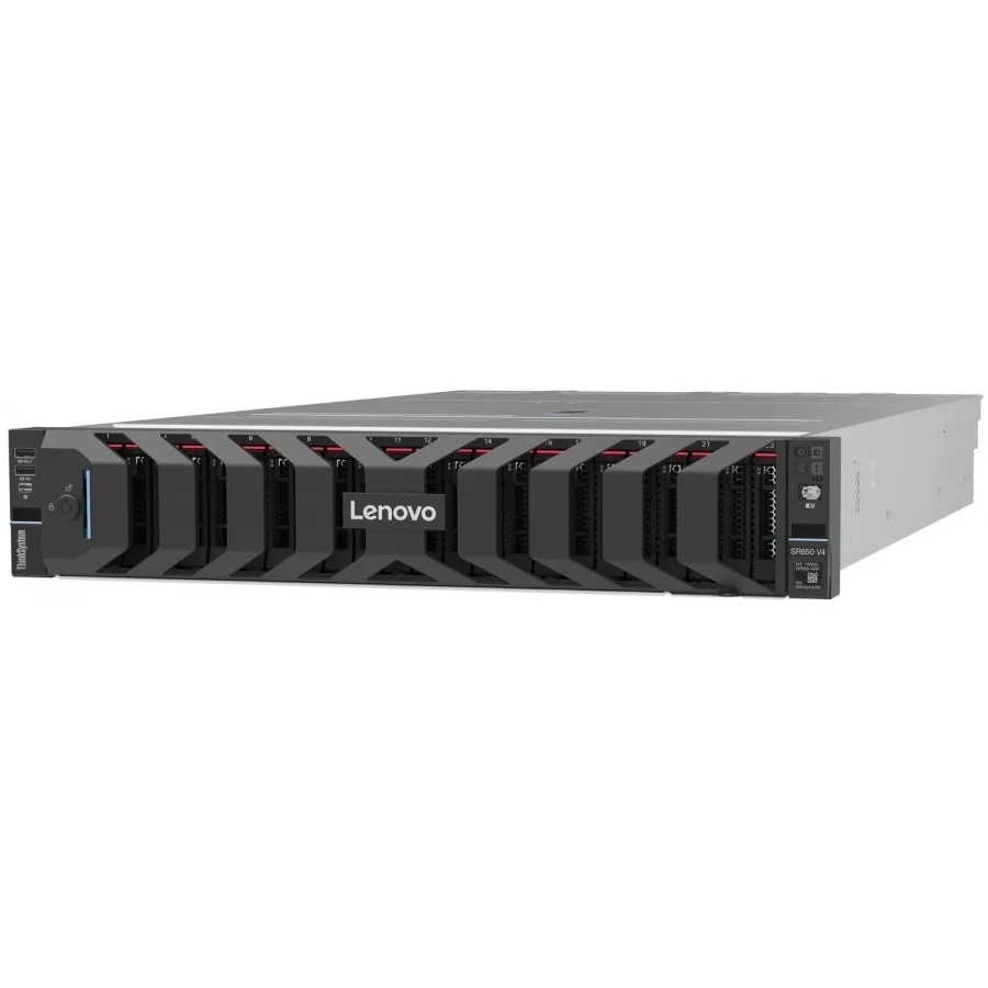 Servidor Lenovo Thinksystem Sr650 V4 2U, Intel Xeon 1X6505P 12C, Ram 1X32Gb 2Rx8, 1X480Gb Ssd 2.5, Raid 940-8I 4Gb, Power S. 2X1300W, Xcc, Nbd (Next Business Day)