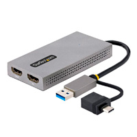 Adaptador De Usb 3.0 A Hdmi Doble, Usb A/C A 2 Pantallas Hdmi , Dongle Usb-A A C, Cable De 11Cm, Win/Mac - Startech.Com Mod. 107B-Usb-Hdmi
