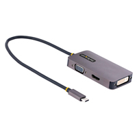 Adaptador De Video Usb C Startech.Com, Adaptador Usb Tipo C A Hdmi Vga Dvi Hasta 4K 60Hz, Adaptador De Pantalla Multipuertos, Compatible Con Thunderbolt 3/4, Adaptador De Viajes