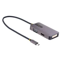 Adaptador De Video Usb C Startech.Com, Adaptador Usb Tipo C A Hdmi Vga Dvi Hasta 4K 60Hz, Adaptador De Pantalla Multipuertos, Compatible Con Thunderbolt 3/4, Adaptador De Viajes