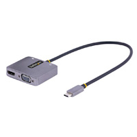 Adaptador De Video Usb C, Adaptador Multipuertos Usb C A Hdmi Vga Con Salida De Audio De 3.5Mm, Hdr 4K A 60Hz, Pd 3.0 De 100W, Compatible Con Thunderbolt 3/4 - Startech.Com Mod. 122-Usbc-Hdmi-4K-Vga