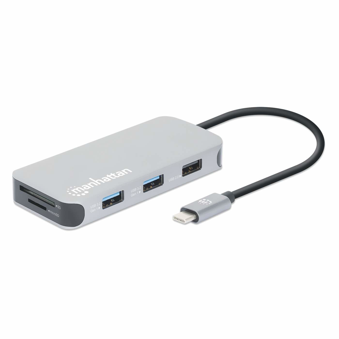 Docking Manhattan USB-C  8 ptos HDMI USB-C PD/2xUSBv3.2/USBv2.0 RED SD/Micro SDD