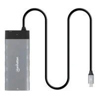 Docking Usb-C , Manhattan, 130714 ,10 Ptos, 2Xhdmi, 5Xusb-A, Usb-C, Usb-C Pd, Rj45, Tarjeta Sd-Microsd