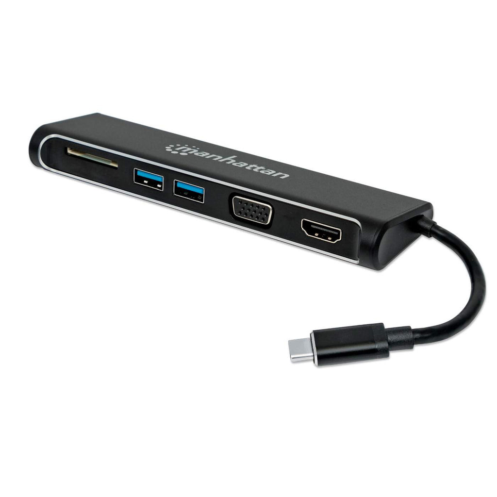 Docking,Manhattan,152631,4-1,Usb-C A Hdmi Vga 2 Usb 3.1 Lector Tarjetas Sd M-H