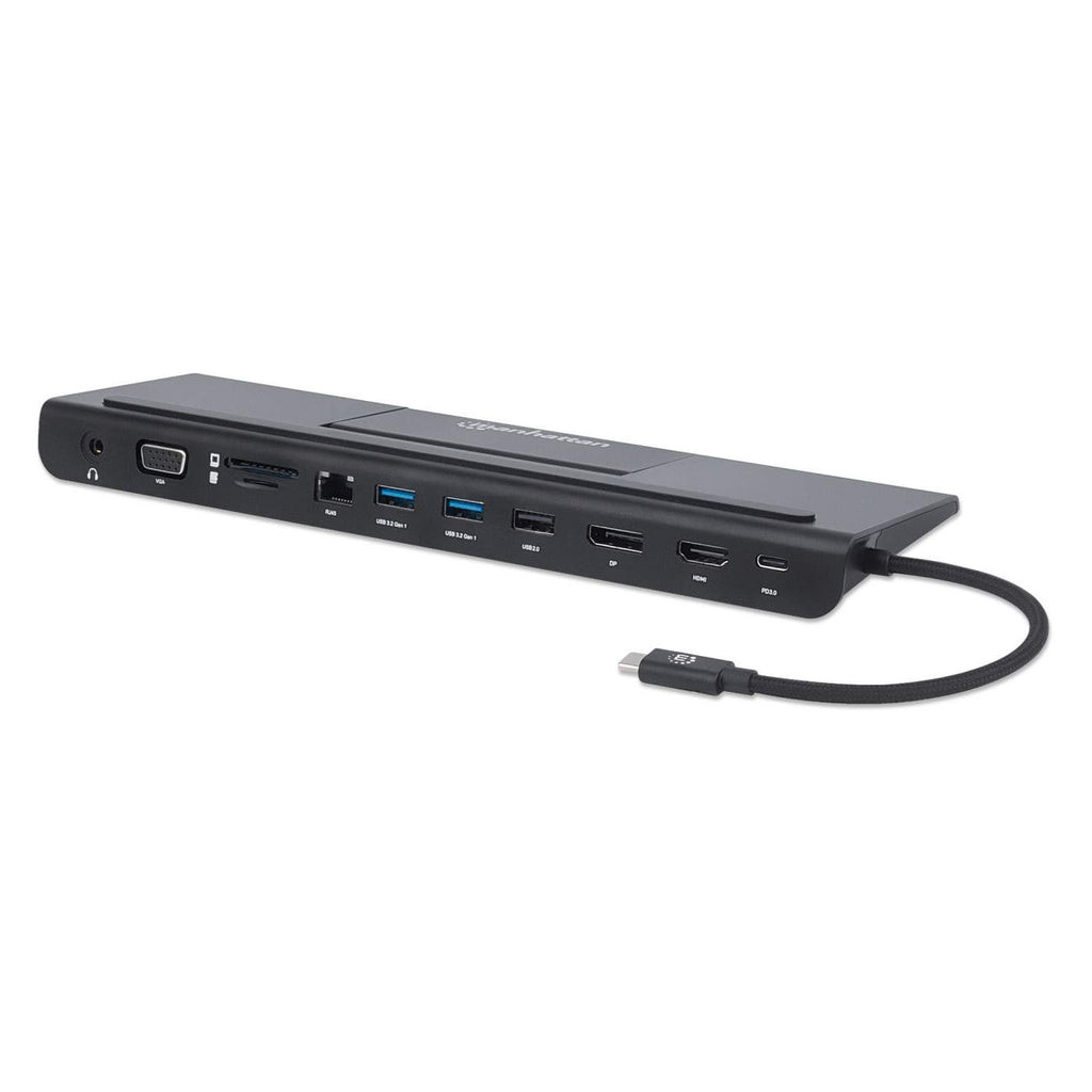 Docking Usb,Manhattan,153478,-C 11 Ptos, Hdmi/Dp/Vga, Usb-C Pd/2Xusbv3.2/Usbv2.0, Red/Audio/Sd/Micro Sd