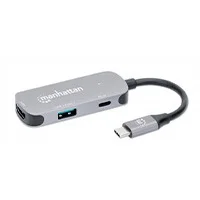 Docking Manhattan USB-C  3 Ptos HDMI 4K@60Hz USB-C