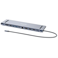 Docking Manhattan USB C 12 ptos HDMIx2 DP USB C PD USB Ax3 RJ45  SD Audio