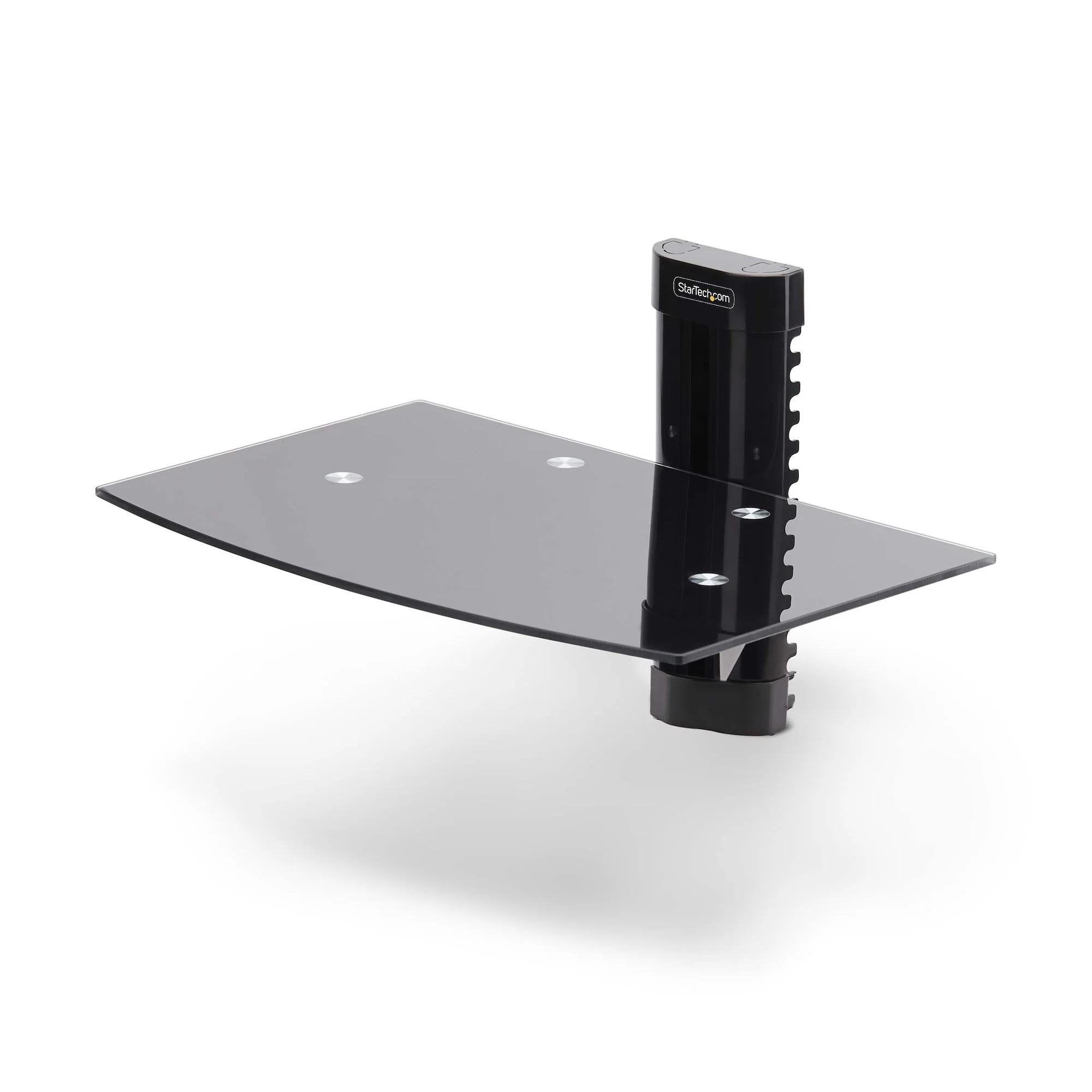 Estante Startech Para Av Flotante De Montaje En Pared - Ajustable En Altura - Para Debajo Del Tv - Estante De Vidrio Templado Negro - Repisa Flotante De Vidrio