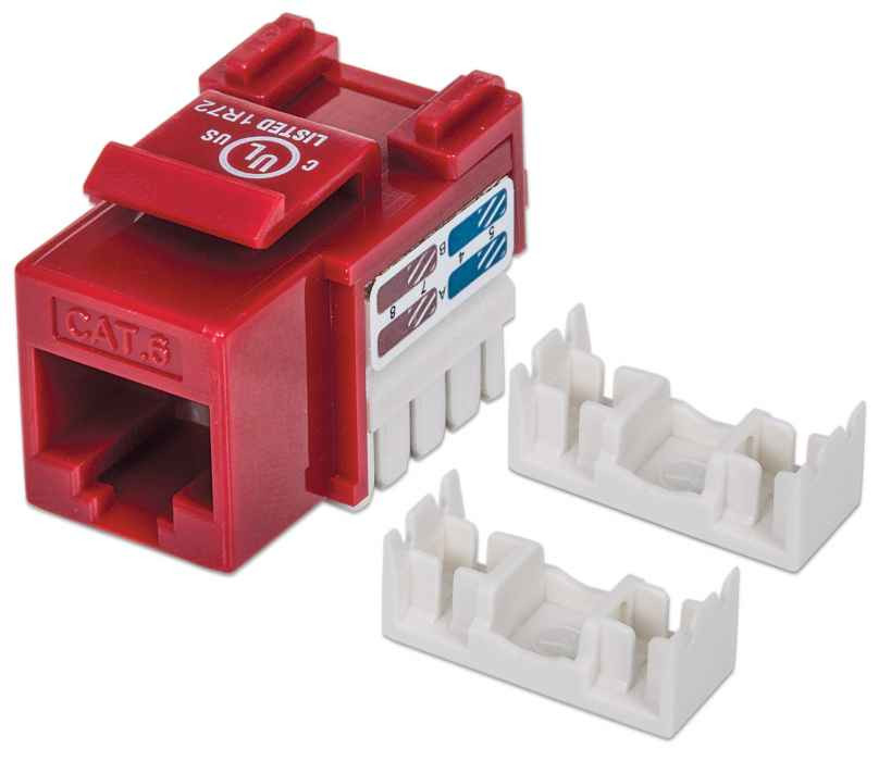Jack,Intellinet,210614, Cat 6 De Impacto Keystone Rojo