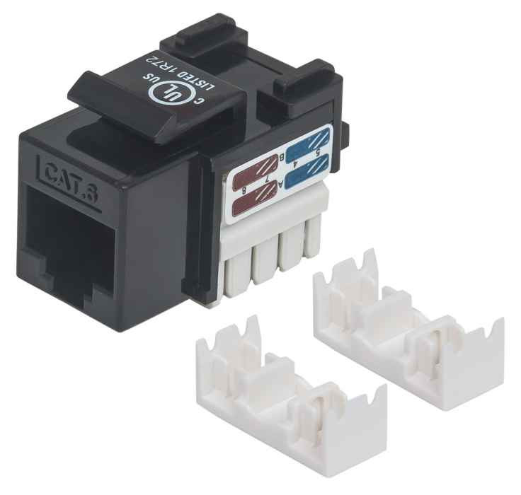 Jack,Intellinet,210720, Cat 6  De Impacto (Keystone) Negro