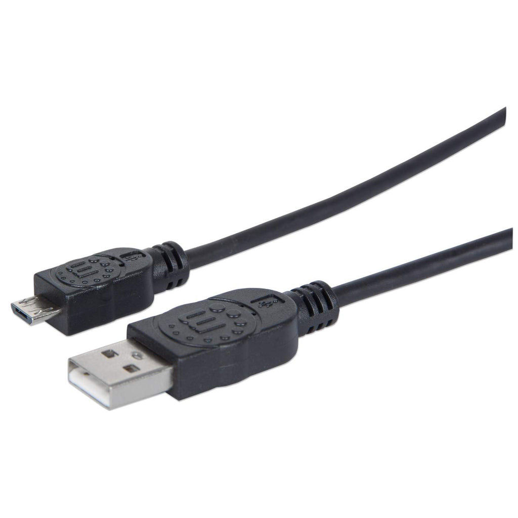 Cable Usb,Manhattan,307178, V2 A-Micro B, Bolsa Pvc 1.8M Negro