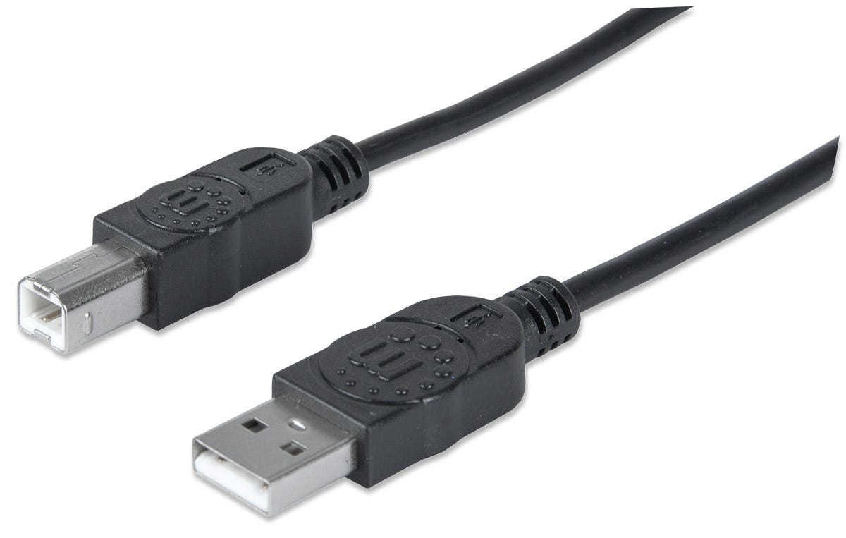 Cable Usb,Manhattan,33382, V2.0 A-B  3.0M, Negro