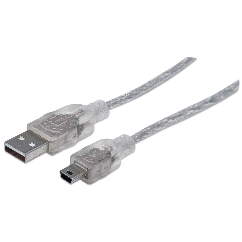 Cable Usb,Manhattan,333412, V2.0 A-Mini B 1.8M Plata