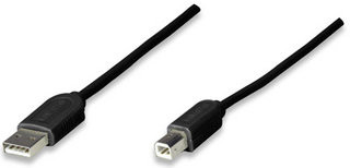Cable Usb,Manhattan,342650, A-B 1.8M, Negro Economico