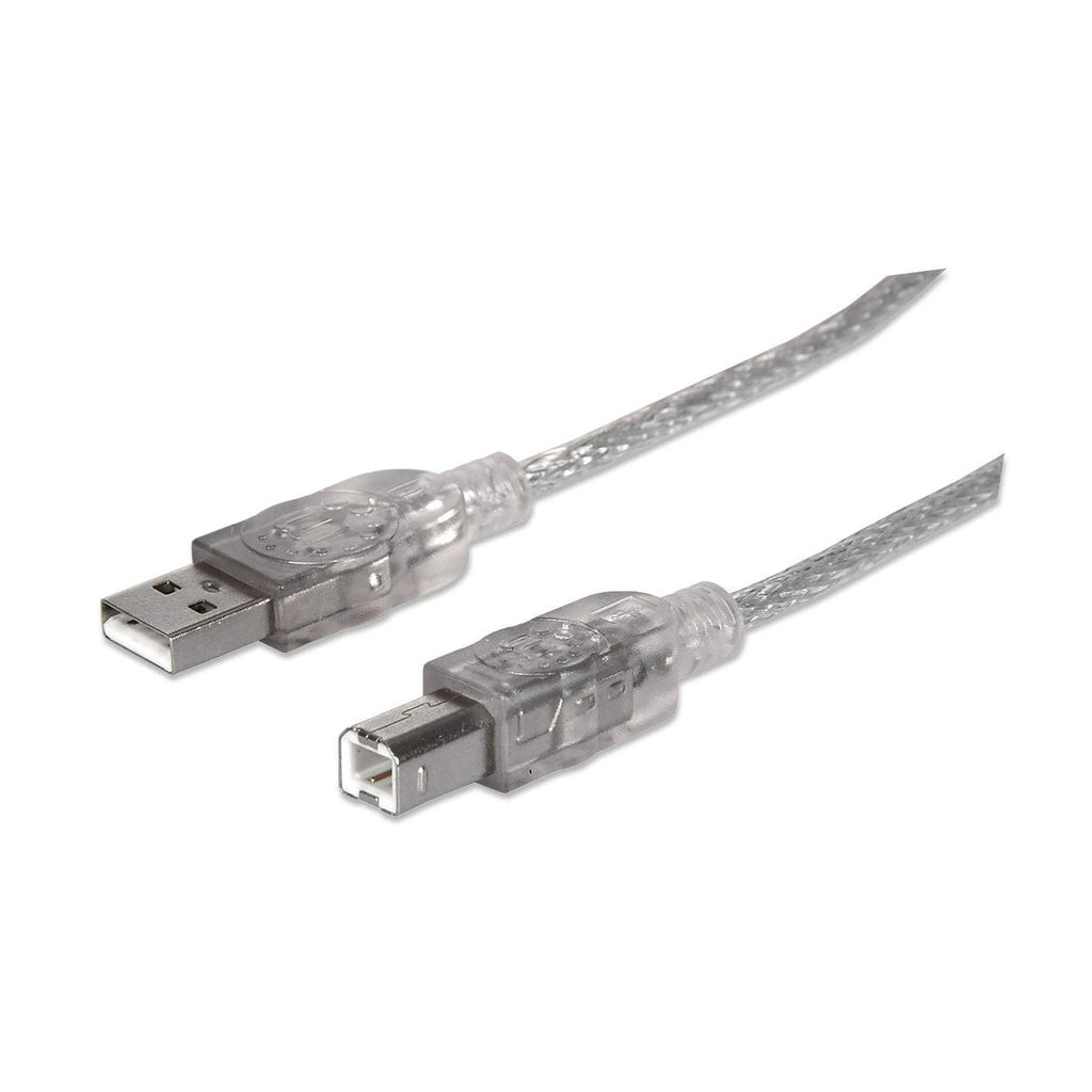 Cable Usb,Manhattan,345408, V2.0 A-B  5.0M  Plata