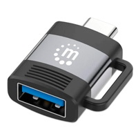 Adaptador Manhattan USB-C a USB-A V3.2 Aluminio Color Negro-Gris Espacial