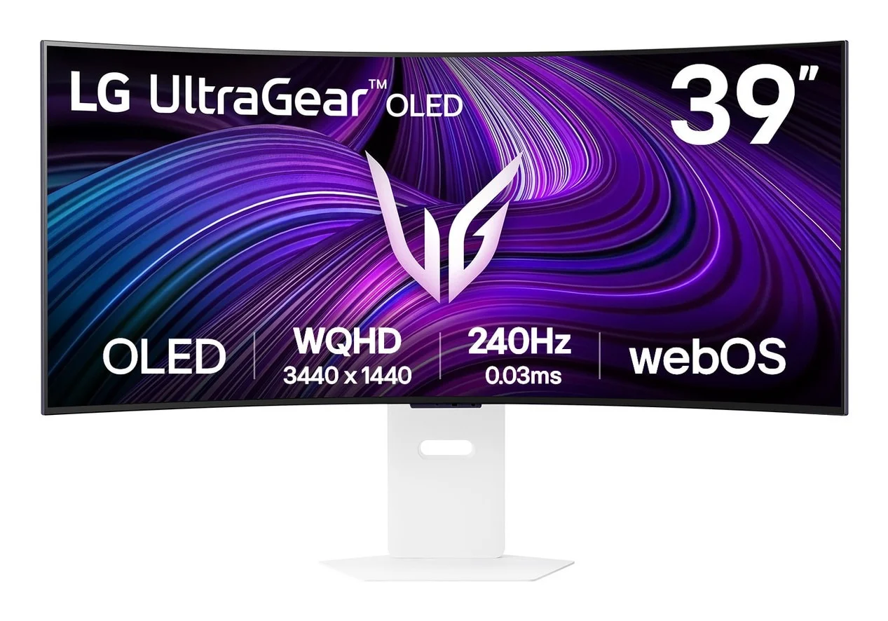 Monitor Pc Lg 39Gx90Sa-W Gaming Curvo Ultragear Oled 39 Pulg,240Hz,3440X1440,21:9,Brillo 275Cd/M2,1500000:1,Tr 0.03Ms(Gtg),Hdr10,Amd Freesync,Nvidia G-Sync,Hdmi,Dp,Usb-C,Wi-Fi,Bluetooh,Altavoz 7Wx2.