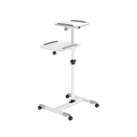 Soporte de Carrito Manhattan para Proyectores/Laptop Altura Ajustable Color Gris-Blanco