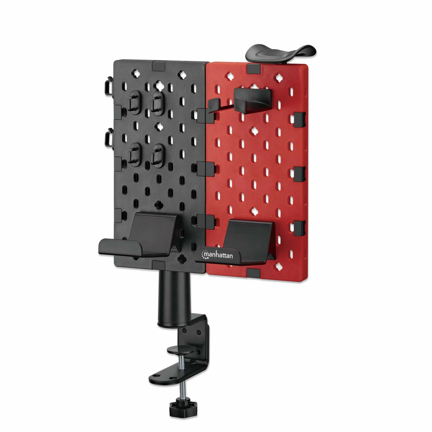 Soporte De Escritorio Manhattan, 462518 ,Con Tablero Organizador Perforado Y Porta Accesorios