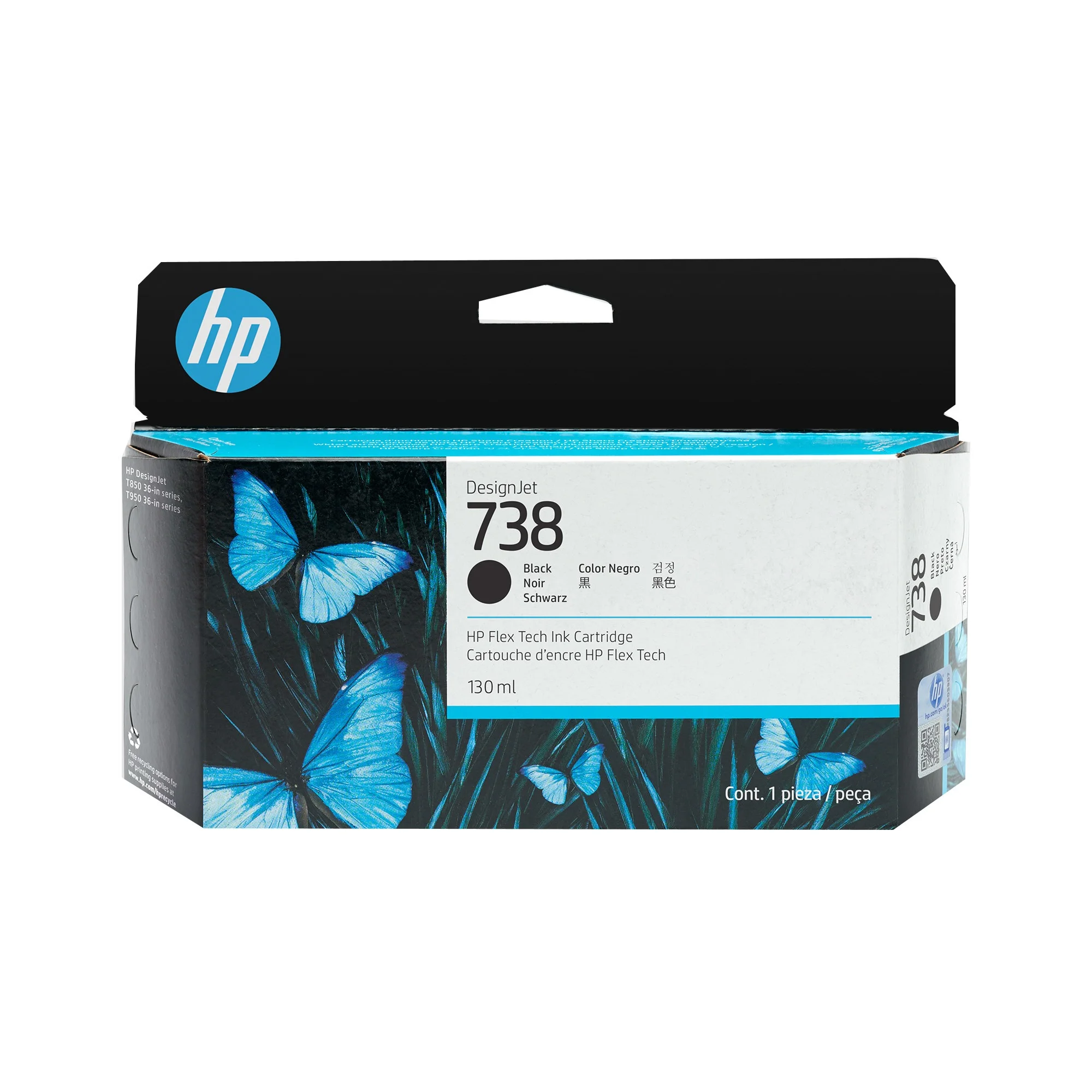 Tinta HP DesignJet 738 130ml Color Negro