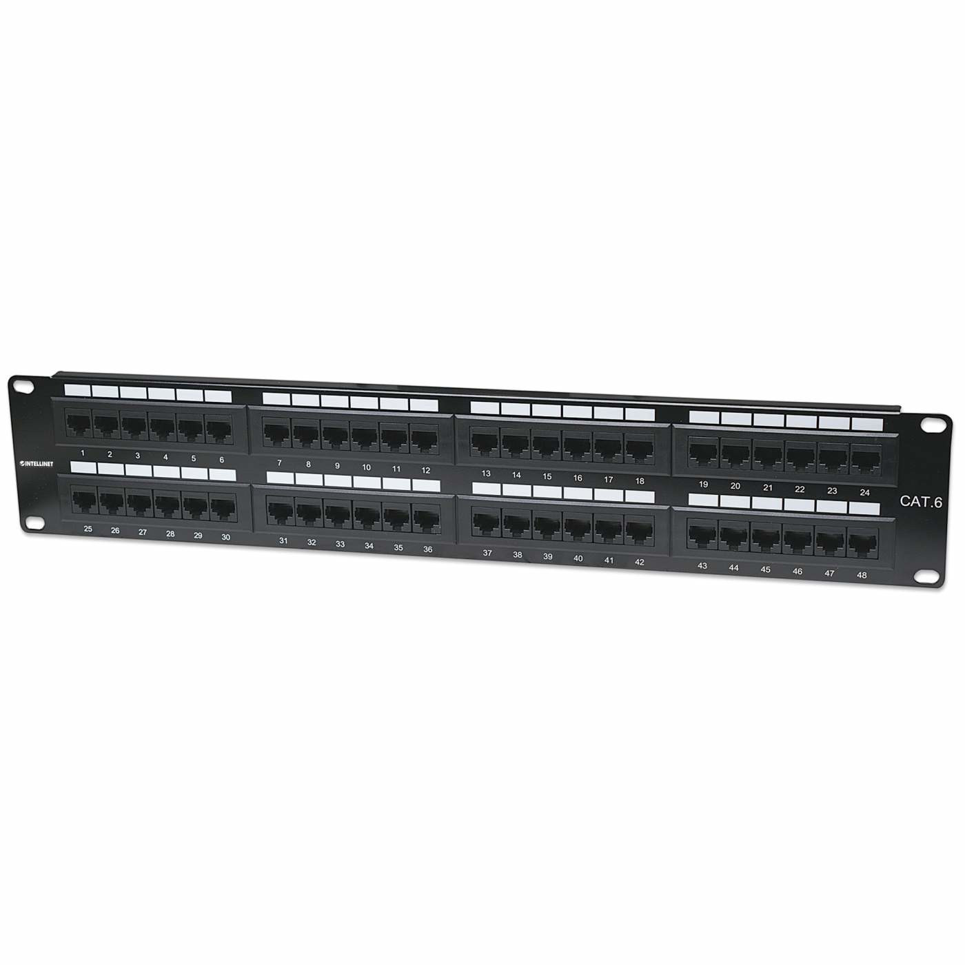 Panel Parcheo,Intellinet,560283, Cat 6, 48 Ptos 2 Niv. Rack