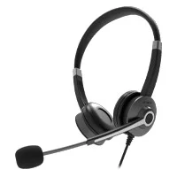 Audifonos Acteck Centric Pro Hp640 / Alambricos / Diadema Para Conferencia / Usb / Microfono Flexible / 4 Botones Controladores / Negro / Ac-935319