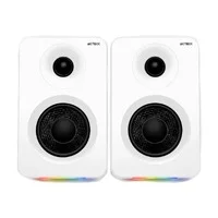 Bocinas Acteck Dynamic Exact R Bs700 / Rca - Hdmi Arc - Usb - Bluetooth 5.3 / 50 W / Iluminacion Rgb 7 Modos / 6 Hz - 18 Khz / 60 Db / Sonido Envolvente Y Potente / Blanco / Ac-940825
