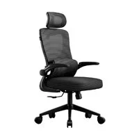 Silla Acteck Flux Prime Ec636Hr / Ergonomica / Reposacabeza Y Reposabrazos Ajustable / Soporte Lumbar / Inclinacion 120 Grados / Max 100 Kg / Transpirable / Mecanismo Mariposa / Negro / Ac-943314