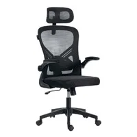Silla Acteck Flux Base Ec343Hr / Ergonomica / Max 100 Kg / Reposabrazos Abatibles / Reposa Cabezas Ajustable / Material Transpirable / Mecanismo Tipo Mariposa / Negro / Ac-943338