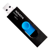 MEMORIA ADATA 32GB USB 3.2 UV320 RETRACTIL NEGRO-AZUL (AUV320-32G-RBKBL)