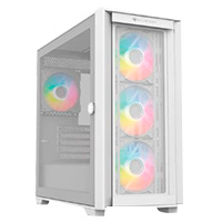 Gabinete Gamer Balam Rush / Media Torre / Carbono Twin Mate 8000 / Micro-Atx Mini-Atx / 4 Ventiladores Argb / Panel Izq Cristal + Frente Intercambiable Cristal- Mesh / Blanco / Br-938785