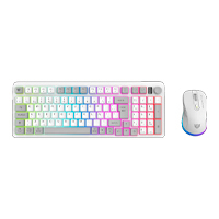 Kit Gamer Balam Rush Squad Conquest Pro Kg525 / Teclado Y Mouse / Dual / Dongle Usb - Bt / Español / 97 Teclas / Recargable / Iluminacion Rgb / Win / Optico / 7200 Dpi Ajustable / Blanco / Br-940436