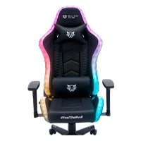 Silla Gamer Balam Rush Lightning Rush V2 / Max 150 Kg / Soporte Lumbar Y Cervical / Piston Clase 4 / Inlcinacion 135° / Reposabrazos 3D / Iluminacion Led / Tactopiel / Negro / Br-940566