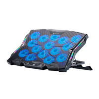 Base Enfriadora Gamer Balam Rush Eolox Frost Ef740 / Laptop 17 Pulg / 15 Ventiladores / Ajuste De Altura Y Velocidad / Iluminacion Rgb / Soporte P Celular / Puerto Usb A - Usb C / Negro / Br-941136