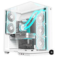 Gabinete Gamer Balam Rush Tank Majestic 7600 / Media Torre / Atx/Micro Atx- Mini Itx / Ventiladores Argb / Triple Panel De Cristal Templado / Blanco / Br-941501