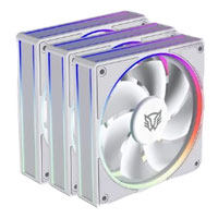 Kit 3 Ventiladores Balam Rush Eolox Bora Exb85 / Potencia De Enfriamiento / Velocidad 1600 Rpm / Silencio Imbatible / Conexión Pwm + Aura  / Argb / Blanco / Br-942133
