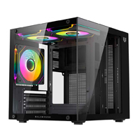 GABINETE GAMER BALAM RUSH TANK GLOW MINI 3500 / MINI TORRE / MICRO-ATX, MINI ITX / INCLUYE 3 VENTILADORES ARGB 120 MM / CRISTAL TEMPLADO / NEGRO / BR-943871
