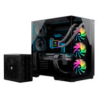 Bundle Gabinete Gamer Balam Rush Tank Majestic 7600 / Media Torre / Atx, Micro Atx, Itx / Incluye Fuente De Poder Gr Burst Gr750G Atx 750W+ Enfriamiento Liq. Cryo Prism 360 Black / Negro / Br-946162