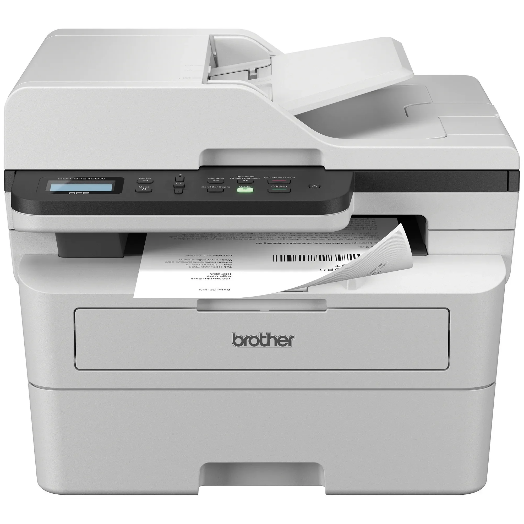 Multifuncional Brother Mono Láser DCP-B7640DW con Impresión Dúplex Wi-Fi/Ethernet/USB Funciones de Copiado y Escaneado
