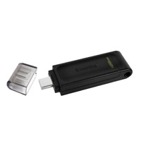 Memoria Flash Usb Kingston Data Traveler 70 128Gb Gen 1 3.2 Tipo C Negro (Dt70/128Gb)
