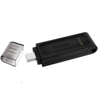Memoria Flash Usb Kingston Data Traveler 70 64Gb Gen 1 3.2 Tipo C Negro (Dt70/64Gb)