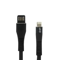 Cable Usb Ghia Tipo Lightning Plano Reversible Color Negro De 1M
