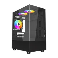 Gabinete Ocelot Gaming Glass En6 / Mini Tower / M-Atx, Itx / Panel Lateral Y Frontal De Cristal Templado/ Incluye 3 Ventiladores / Enfriamiento Liquido Hasta 240Mm / Gpu Hasta 315Mm / Color Negro