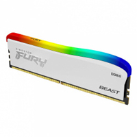 Memoria Ram Kingston Dimm Ddr4 8Gb 3200Mt/S Fury Beast White Xmp Rgb Cl16 288Pin 1.35V C/Disipador De Calor P/Pc/Gamer/Alto Rendimiento (Kf432C16Bwa/8)