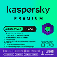 ESD KASPERSKY PREMIUM 3 DISP 2 CUENTAS KPM 1 AÑO