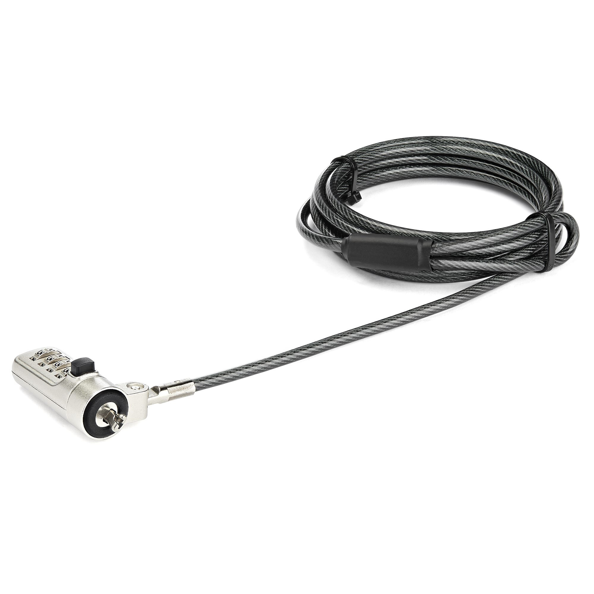 Candado De Seguridad Para Laptop Seguro Combinacion De 4 Digitos Para Dispositivos Con Wedge De 2M - De Acero Revestido En Vinilo - Startech.Com Mod. Ltlocknbl