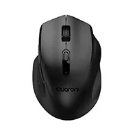 Mouse Inalambrico Ergonmico Con Textura Quaroni 5 Scroll/Receptor 2.4 Ghz/800 - 2400 Dpi/Ptico/4 Niveles/Negro
